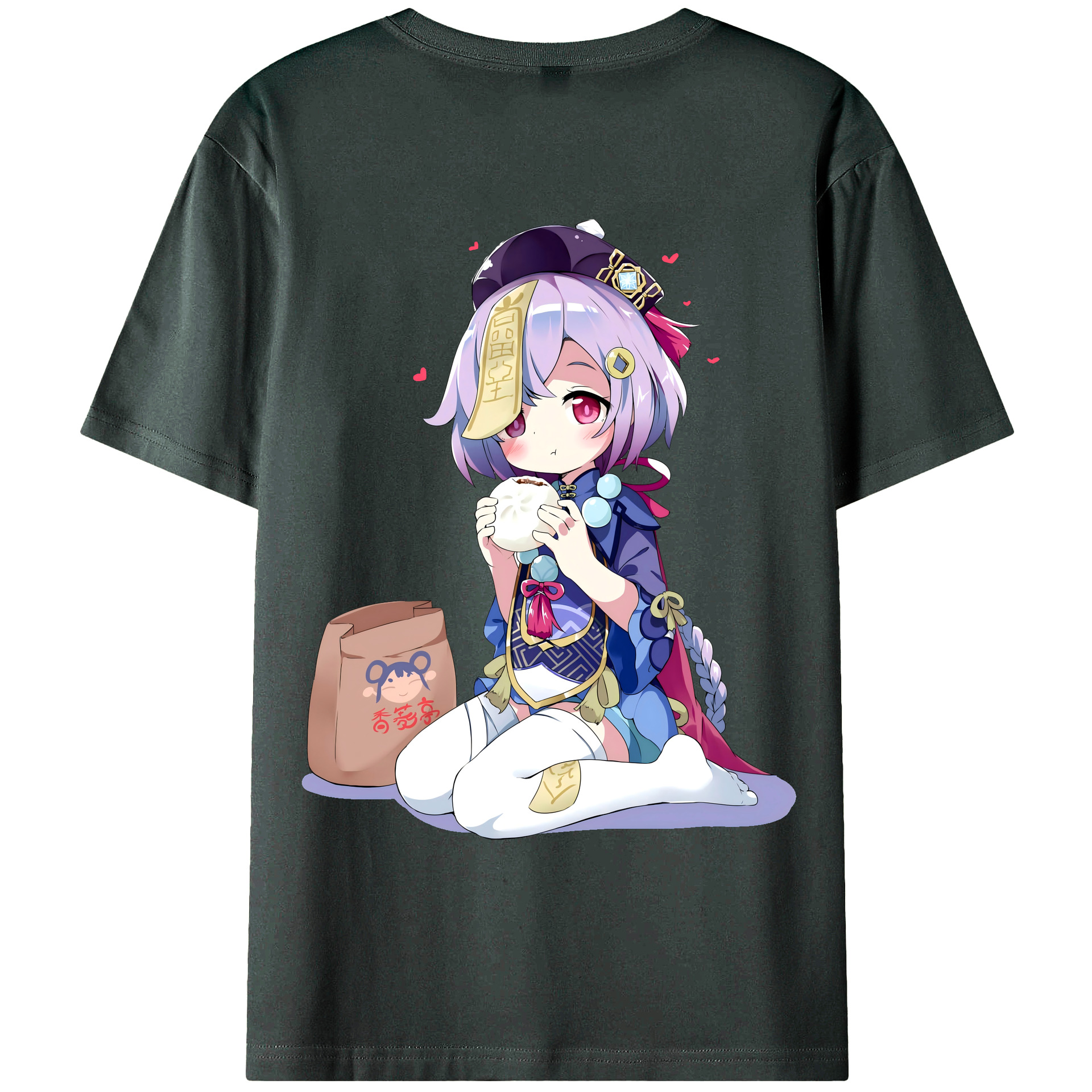 げんし神 七七 なな  genshin Nana 綿100％ メンズ半袖Tシャツ（バックプリント） 通気性